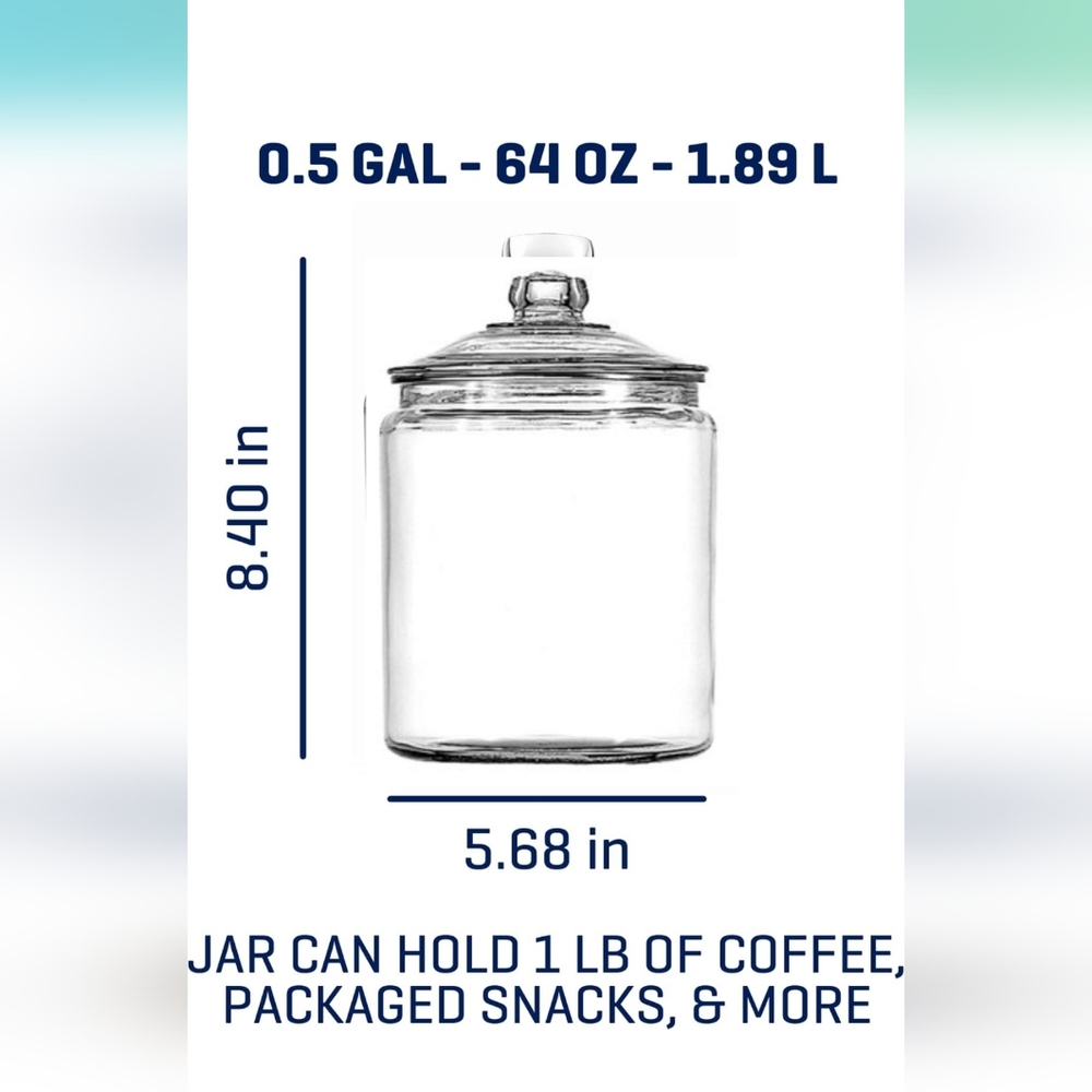 Ikea 1/2 Gallon Glass Jar with Lid NEW